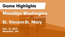 Massillon Washington  vs St. Vincent-St. Mary  Game Highlights - Feb. 14, 2019