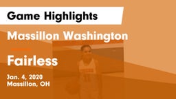 Massillon Washington  vs Fairless  Game Highlights - Jan. 4, 2020