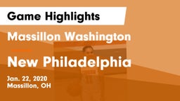 Massillon Washington  vs New Philadelphia  Game Highlights - Jan. 22, 2020