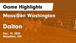 Massillon Washington  vs Dalton  Game Highlights - Dec. 19, 2020