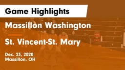 Massillon Washington  vs St. Vincent-St. Mary  Game Highlights - Dec. 23, 2020