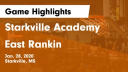 Starkville Academy  vs East Rankin Game Highlights - Jan. 28, 2020