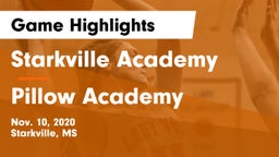 Starkville Academy  vs Pillow Academy Game Highlights - Nov. 10, 2020
