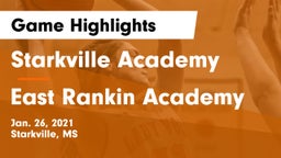 Starkville Academy  vs East Rankin Academy  Game Highlights - Jan. 26, 2021
