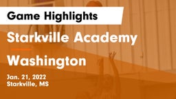 Starkville Academy  vs Washington Game Highlights - Jan. 21, 2022