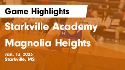 Starkville Academy  vs Magnolia Heights  Game Highlights - Jan. 13, 2023