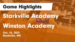 Starkville Academy  vs Winston Academy  Game Highlights - Oct. 24, 2023