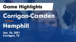 Corrigan-Camden  vs Hemphill  Game Highlights - Jan. 26, 2021