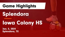 Splendora  vs Iowa Colony HS Game Highlights - Jan. 5, 2024