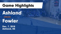 Ashland  vs Fowler  Game Highlights - Dec. 7, 2018