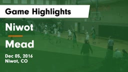 Niwot  vs Mead  Game Highlights - Dec 05, 2016