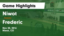 Niwot  vs Frederic  Game Highlights - Nov 30, 2016
