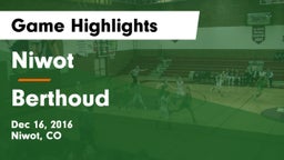 Niwot  vs Berthoud  Game Highlights - Dec 16, 2016