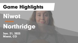 Niwot  vs Northridge  Game Highlights - Jan. 21, 2023