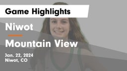 Niwot  vs Mountain View  Game Highlights - Jan. 22, 2024