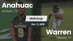 Matchup: Anahuac  vs. Warren  2019