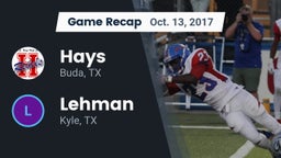 Recap: Hays  vs. Lehman  2017