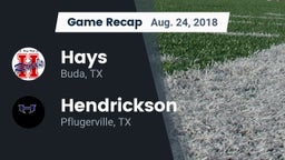 Recap: Hays  vs. Hendrickson  2018