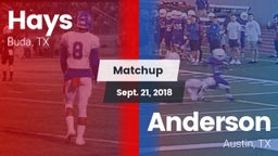 Matchup: Hays  vs. Anderson  2018