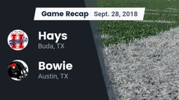 Recap: Hays  vs. Bowie  2018