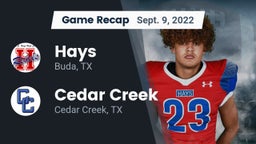 Recap: Hays  vs. Cedar Creek  2022