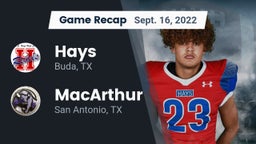 Recap: Hays  vs. MacArthur  2022