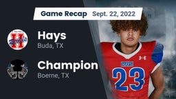 Recap: Hays  vs. Champion  2022
