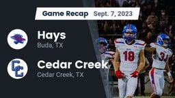 Recap: Hays  vs. Cedar Creek  2023