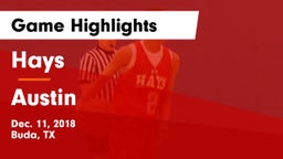 Hays  vs Austin  Game Highlights - Dec. 11, 2018