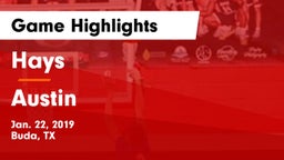 Hays  vs Austin  Game Highlights - Jan. 22, 2019