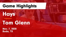 Hays  vs Tom Glenn  Game Highlights - Nov. 7, 2020