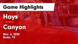 Hays  vs Canyon  Game Highlights - Nov. 6, 2020