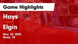 Hays  vs Elgin  Game Highlights - Nov. 24, 2020