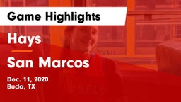 Hays  vs San Marcos  Game Highlights - Dec. 11, 2020