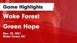 Wake Forest  vs Green Hope  Game Highlights - Nov. 30, 2021