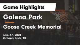 Galena Park  vs Goose Creek Memorial  Game Highlights - Jan. 17, 2020