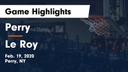 Perry  vs Le Roy  Game Highlights - Feb. 19, 2020
