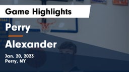 Perry  vs Alexander  Game Highlights - Jan. 20, 2023