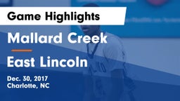 Mallard Creek  vs East Lincoln  Game Highlights - Dec. 30, 2017