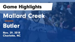 Mallard Creek  vs Butler  Game Highlights - Nov. 29, 2018