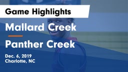 Mallard Creek  vs Panther Creek  Game Highlights - Dec. 6, 2019
