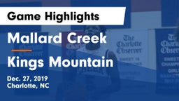 Mallard Creek  vs Kings Mountain  Game Highlights - Dec. 27, 2019