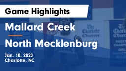 Mallard Creek  vs North Mecklenburg  Game Highlights - Jan. 10, 2020