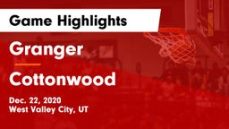 Granger  vs Cottonwood  Game Highlights - Dec. 22, 2020