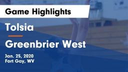 Tolsia  vs Greenbrier West  Game Highlights - Jan. 25, 2020