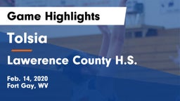 Tolsia  vs Lawerence County H.S. Game Highlights - Feb. 14, 2020