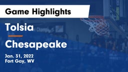 Tolsia  vs Chesapeake  Game Highlights - Jan. 31, 2022