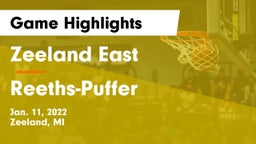 Zeeland East  vs Reeths-Puffer  Game Highlights - Jan. 11, 2022