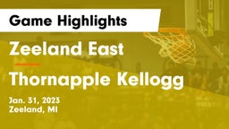 Zeeland East  vs Thornapple Kellogg  Game Highlights - Jan. 31, 2023