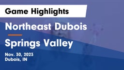 Northeast Dubois  vs Springs Valley  Game Highlights - Nov. 30, 2023